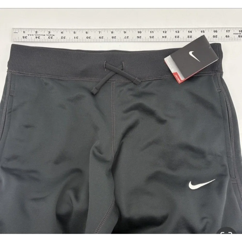 New Nike Therma Fit Gray Straight Leg Ankle Zip‎ Sweatpants Stretch Tech Women S
